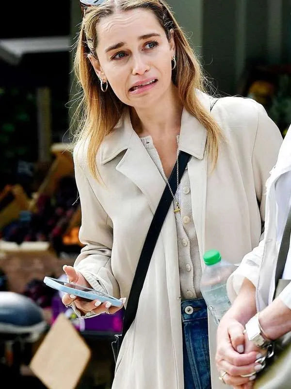 Emilia Clarke Street Style Trench Coat