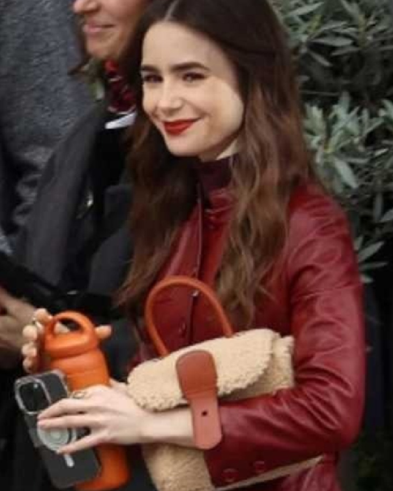 Emily In Paris S04 Lily Collins Leather Jacket