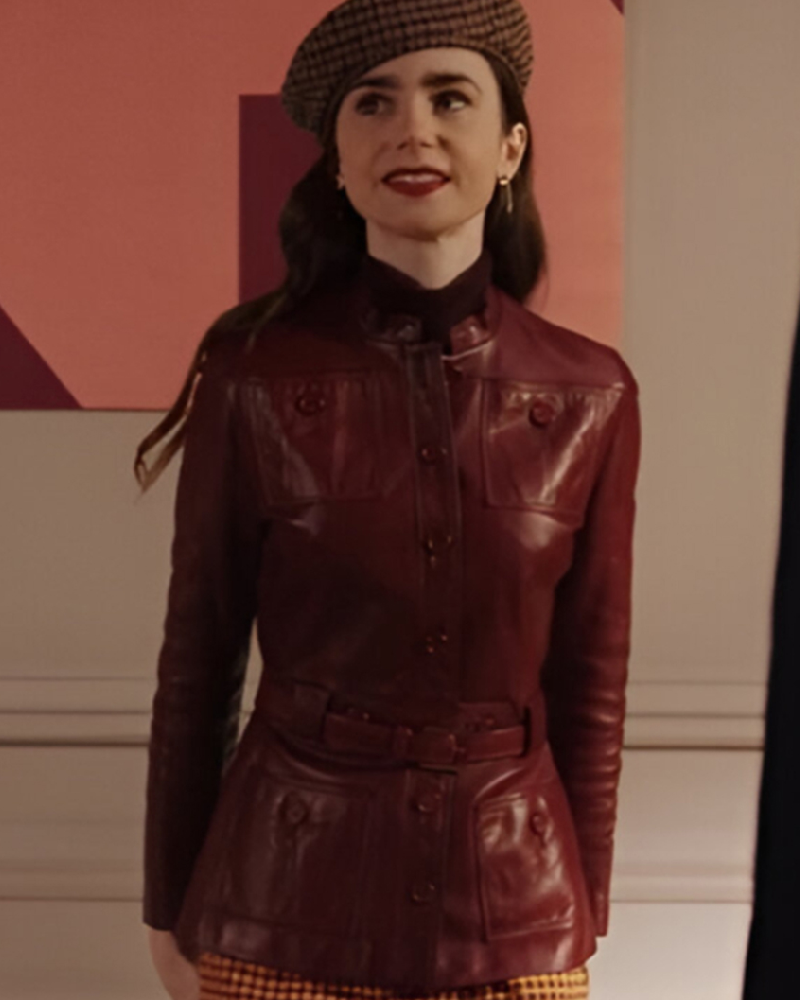 Emily In Paris S04 Lily Collins Leather Jacket