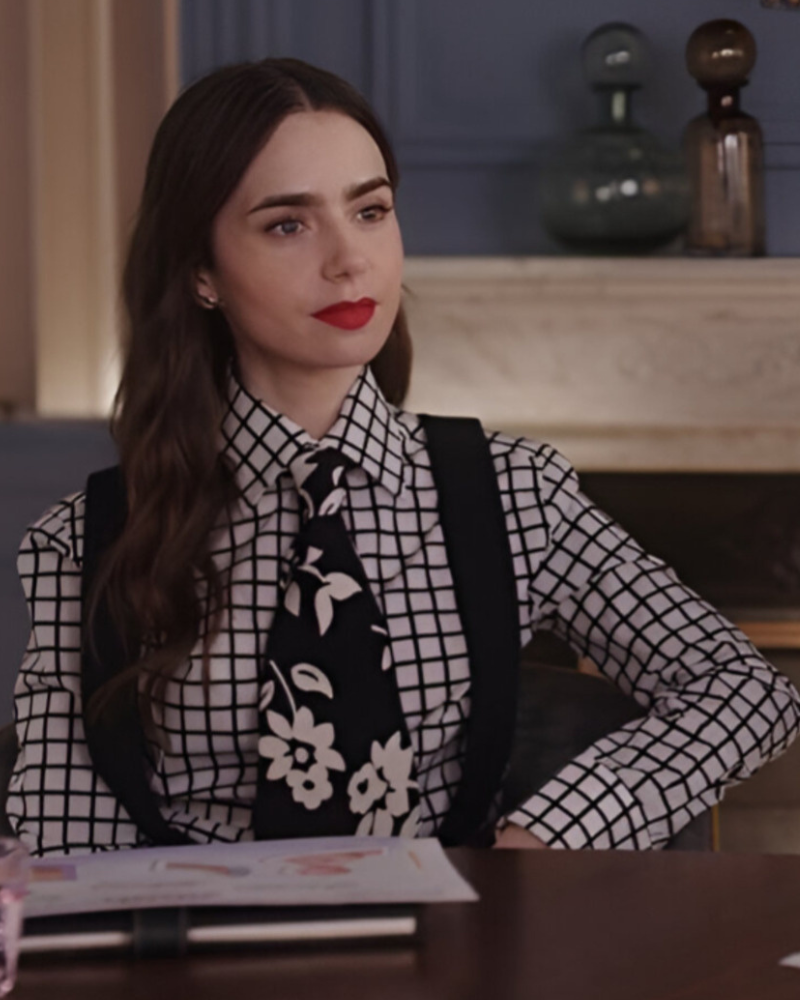 Emily In Paris S04 Lily Collins Checked Shirt