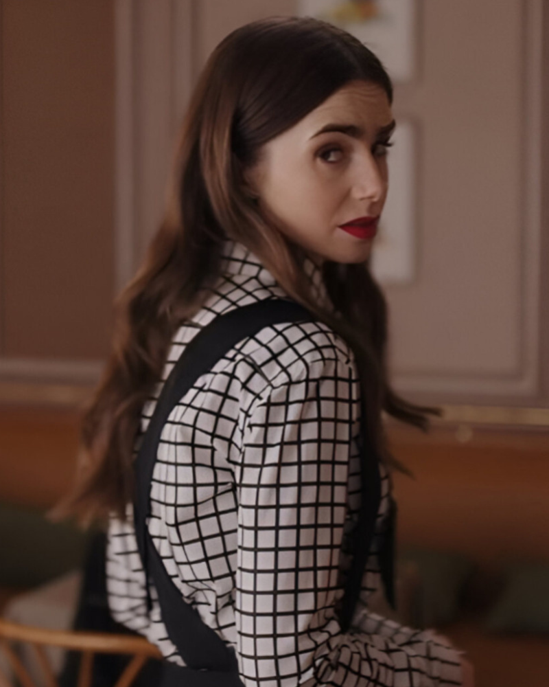 Emily In Paris S04 Lily Collins Checked Shirt