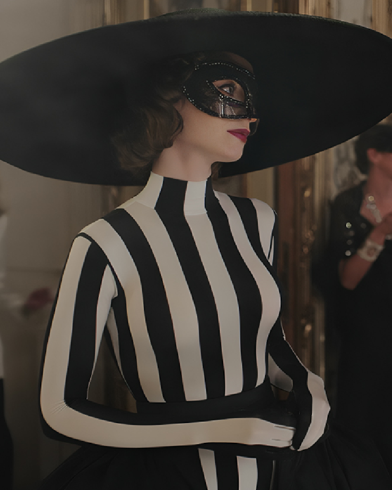 Emily In Paris S04 Lily Collins Striped Catsuit