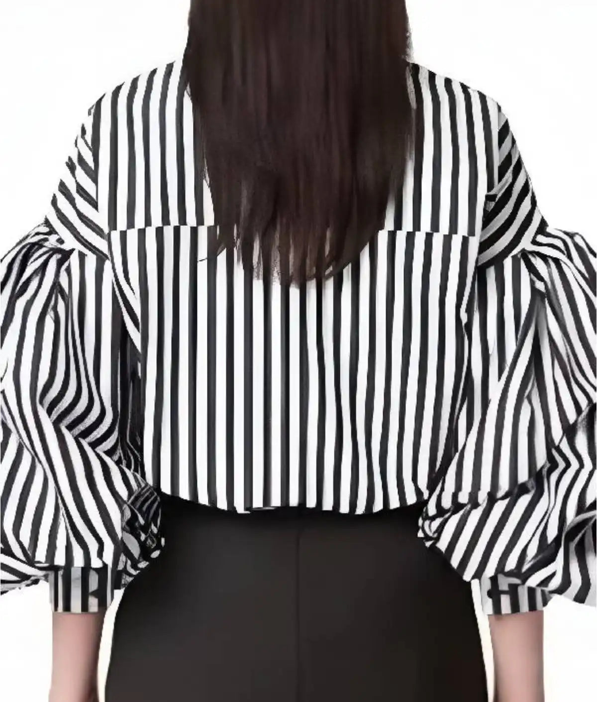 Emily In Paris S05 Lily Collins Striped Puff Sleeve Shirt