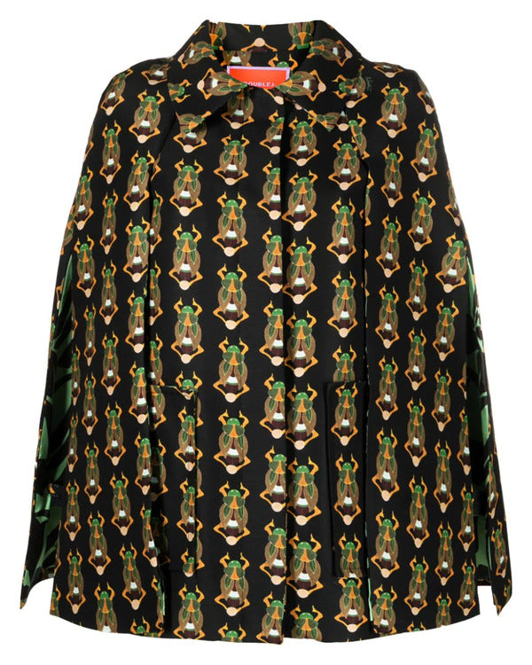 EmilyInParisS04LilyCollinsBeetlePrintCapeCoat