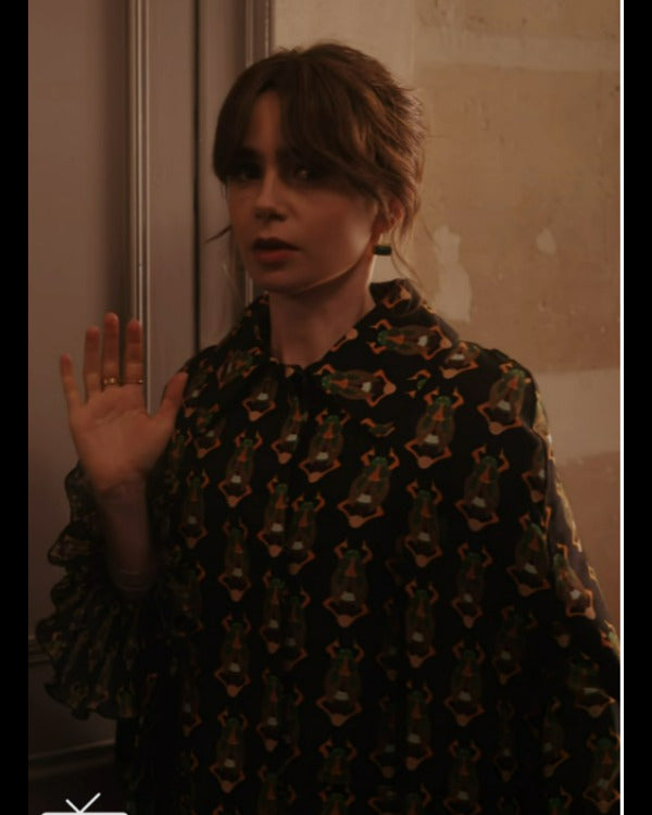 EmilyInParisS04LilyCollinsBeetlePrintCapeCoats