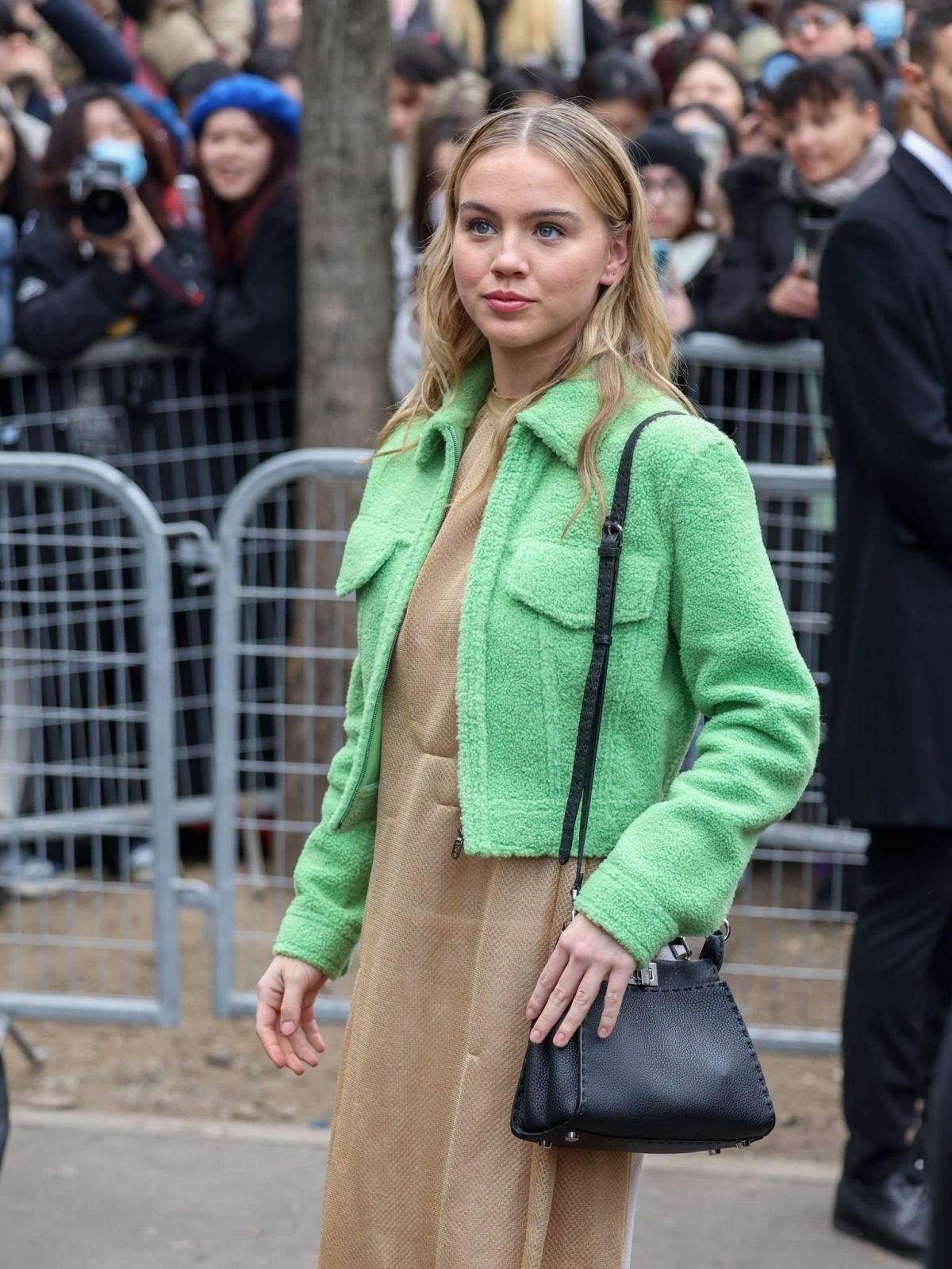 Emma Brooks Green Faux Fur Jacket