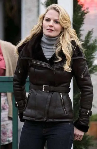Once Upon A Time Emma Swan Black Leather Jacket