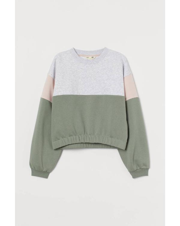 Emmerdale 2025 Khaki Green Colorblock Sweatshirt