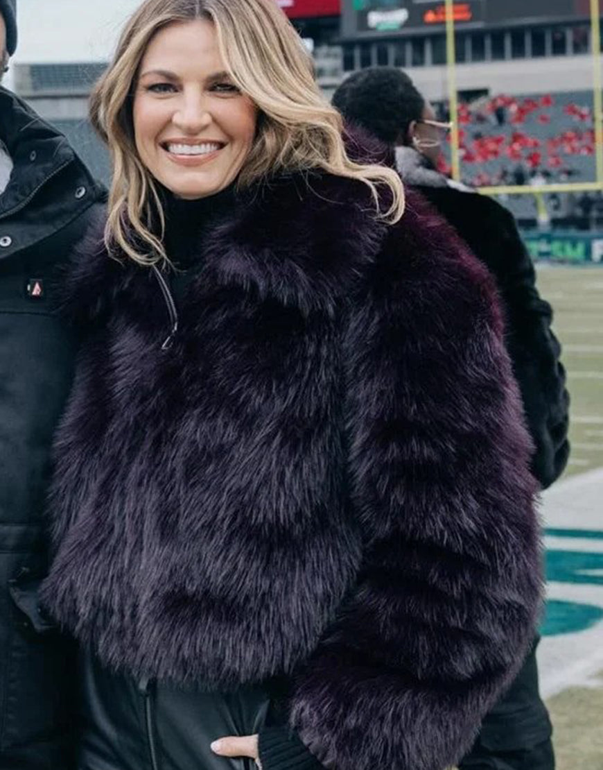 Today Show Erin Andrews Purple Fur Coat