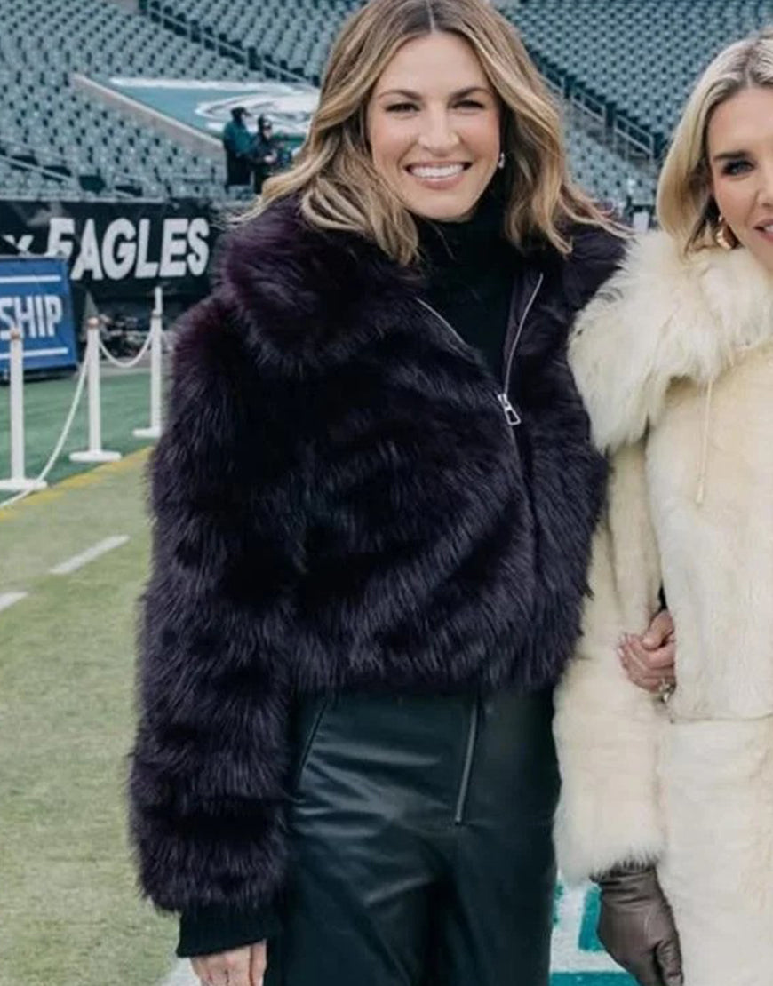 Today Show Erin Andrews Purple Fur Coat