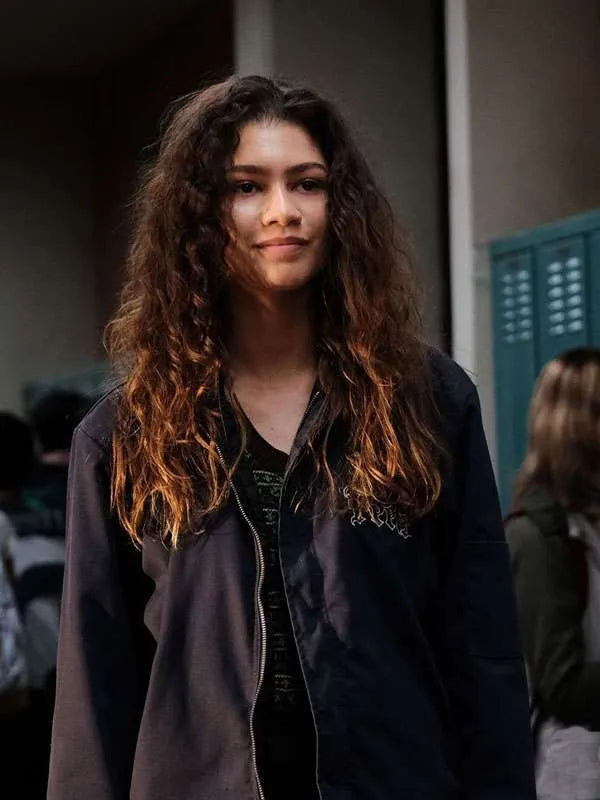 Euphoria Zendaya Black Jacket