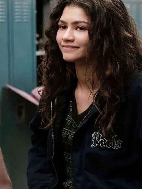 Euphoria Zendaya Black Jacket