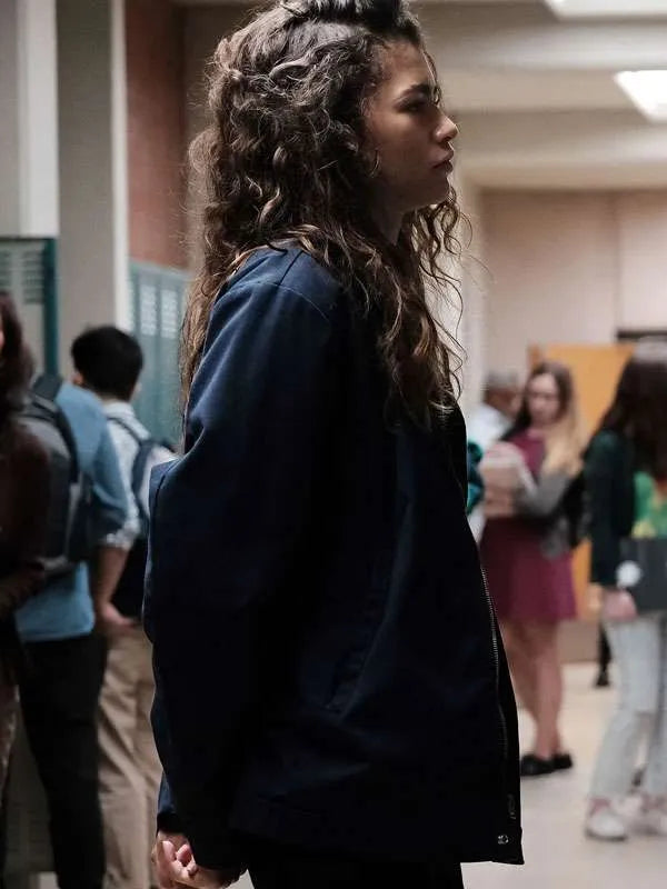 Euphoria Zendaya Black Jacket