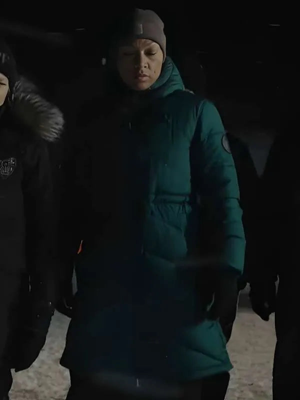 Evangeline Navarro True Detective S04 Puffer Coat