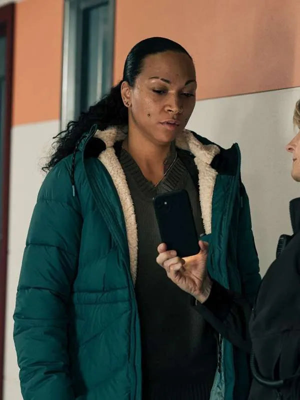 Evangeline Navarro True Detective S04 Puffer Coat