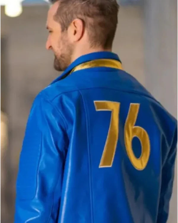 Fallout 76 Vault Dweller Blue Faux Leather Jacket