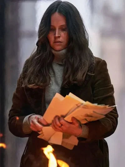 Felicity Jones Dead Shot 2023 Brown Coat