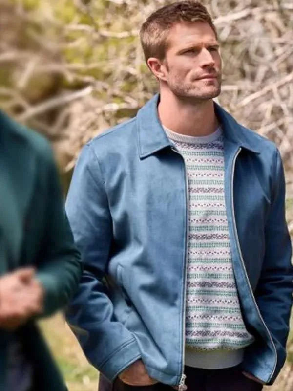 Davey Fisher Finding Mr. Christmas Blue Suede Jacket