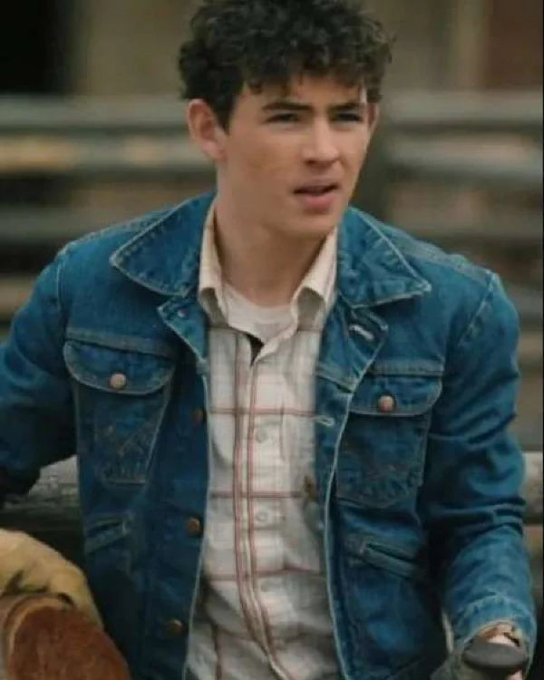 Finn Little Yellowstone Season 5 Carter Blue Denim Jacket