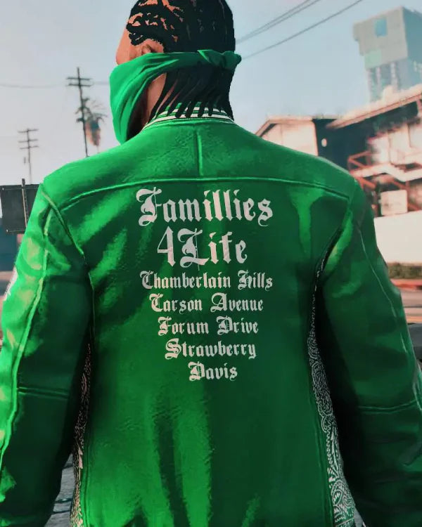 GTA-VI Families Jacket for MP Male Green Varsity Jacket