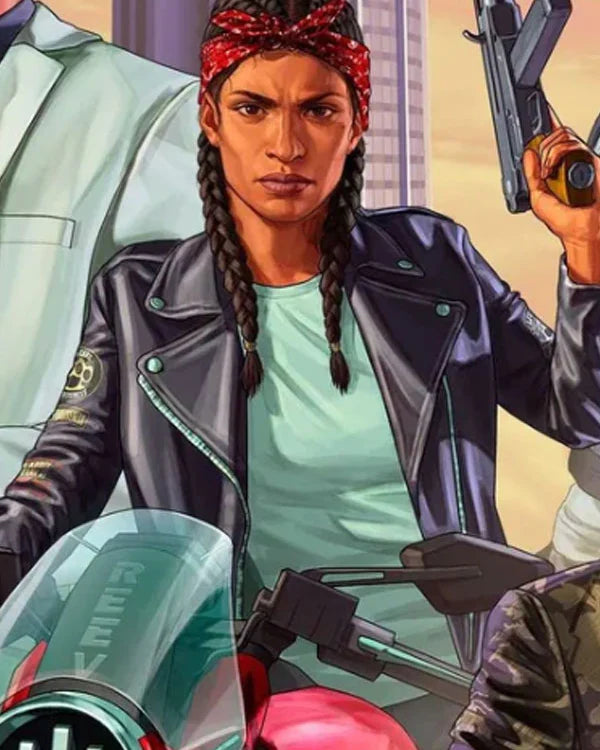 GTA-VI Female Protagonist Black Biker Jacket