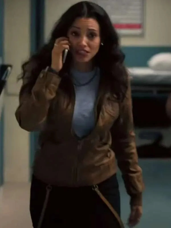Lacey Quinn Found Brown Leather Jacket