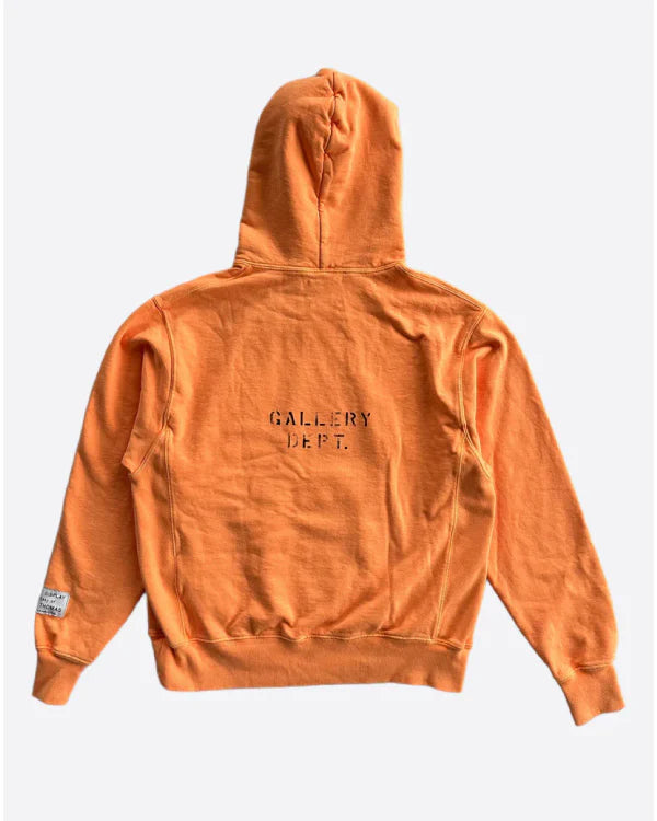 Gallery Dept Orange & Black Logo Hoodie