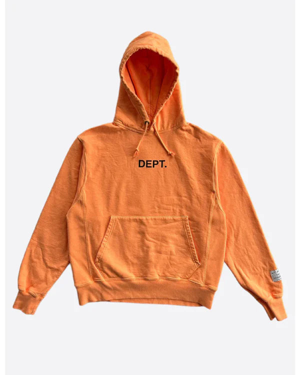 Gallery Dept Orange & Black Logo Hoodie