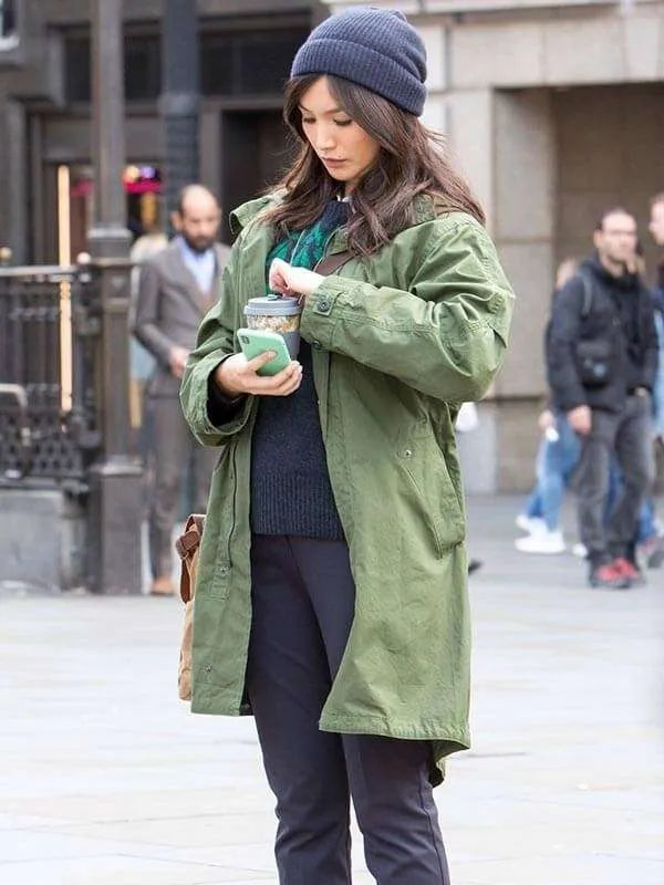 Gemma Chan The Eternals Sersi Green Coat