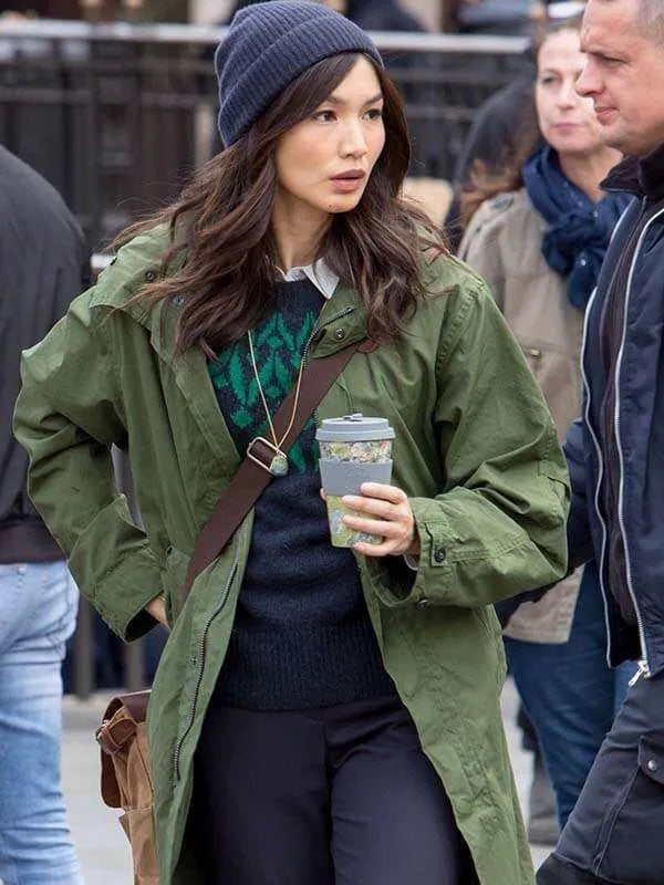 Gemma Chan The Eternals Sersi Green Coat