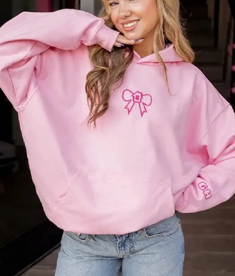 Glow House Pink & White Oversized Hoodie