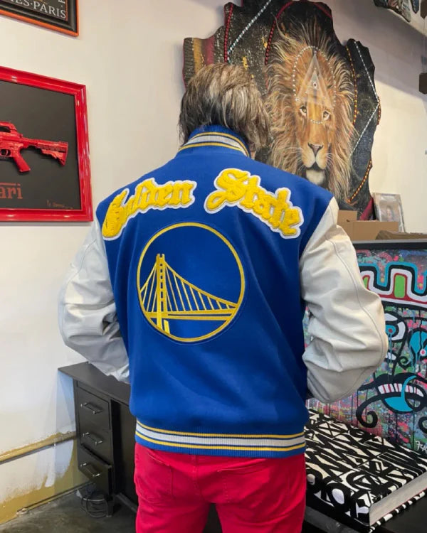 Golden State Warriors Wool & Leather Jacket