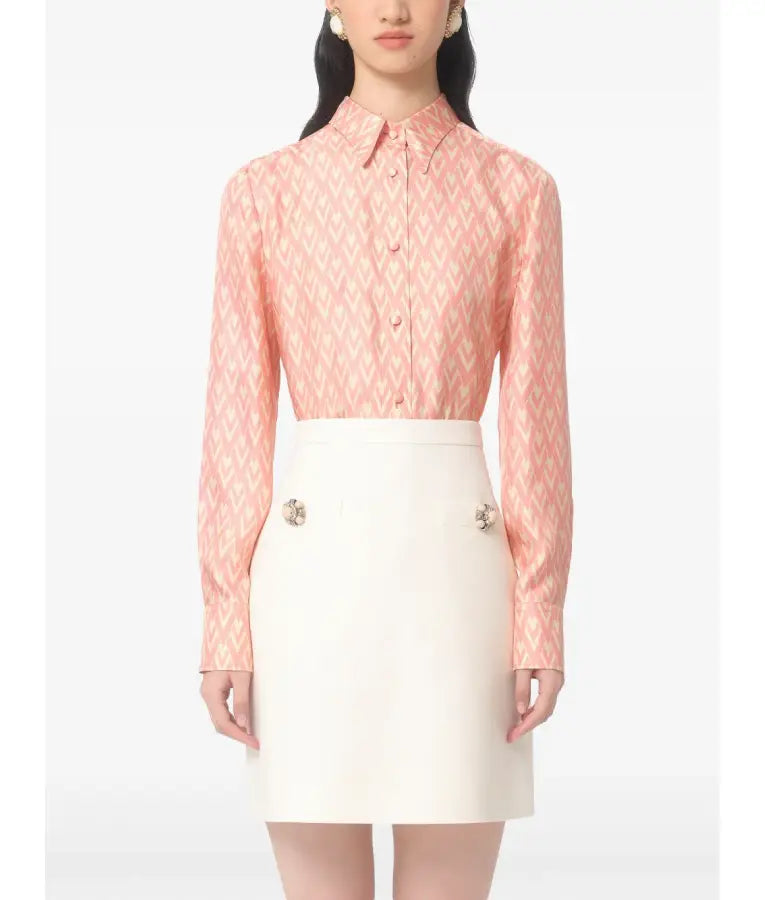 Good Morning America 2025 Deborah Roberts Geometric Print Shirt
