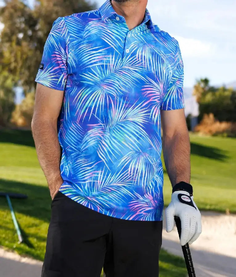 Good Morning America Adam Sandler Leaf Print Polo Shirt