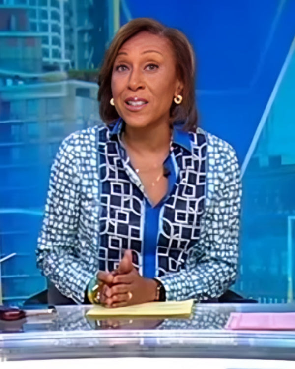 Good Morning America Robin Roberts Blue Printed Blouse
