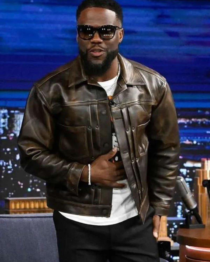 Kevin Hart Fight Night The Million Dollar Heist Movie Premiere Leather Jacket