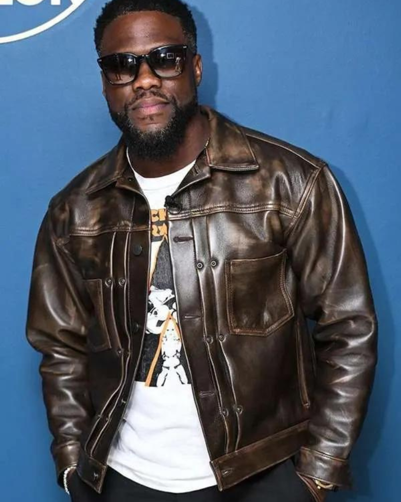 Kevin Hart Fight Night The Million Dollar Heist Movie Premiere Leather Jacket