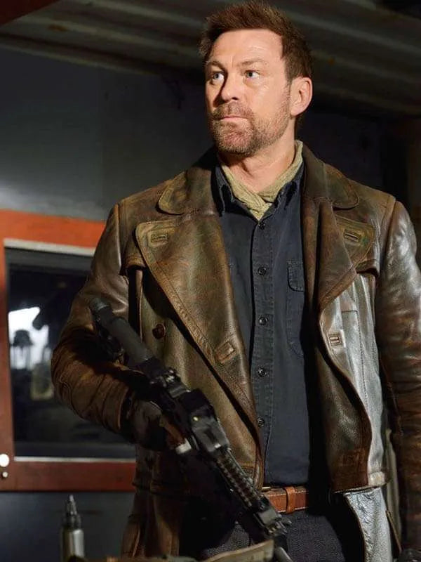 Grant Bowler Defiance Distressed Leather Coat