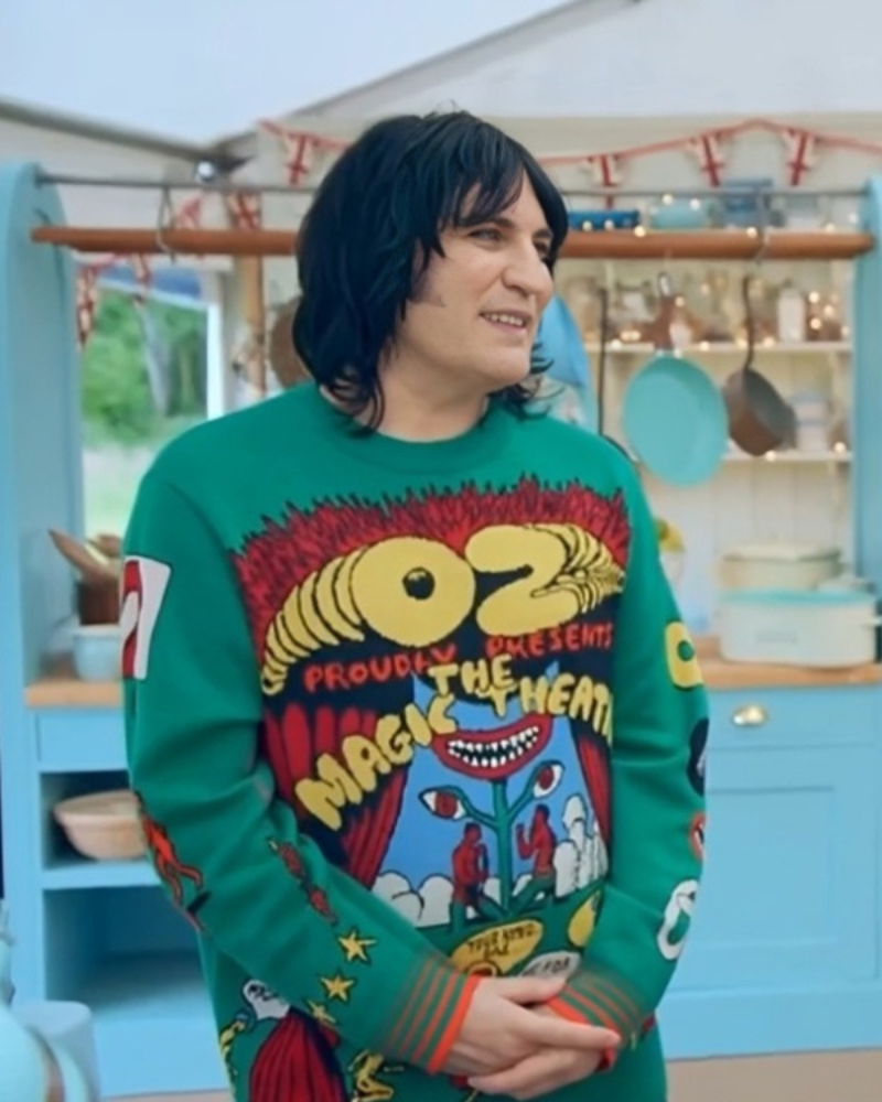 Noel Fielding Green Printed Sweater