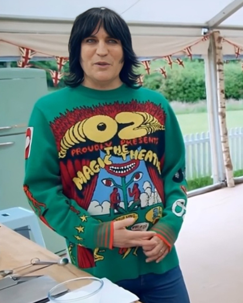 Noel Fielding Green Printed Sweater