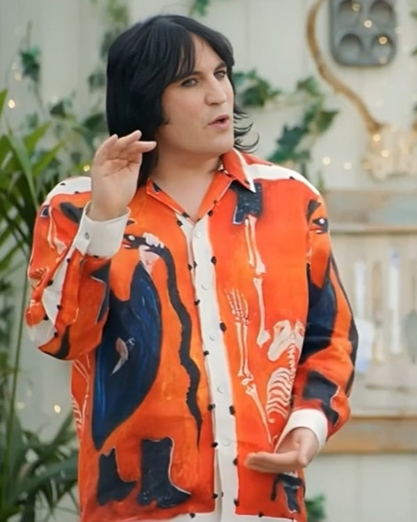 Great British Bake Off S15 Noel Fielding Orange Ramblin Shirt