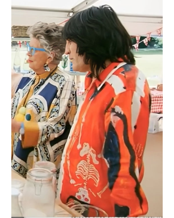 Great British Bake Off S15 Noel Fielding Orange Ramblin Shirt