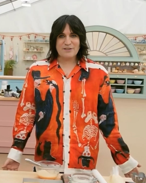 Great British Bake Off S15 Noel Fielding Orange Ramblin Shirt