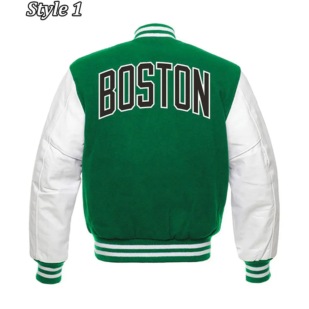 Boston Celtics Varsity Green and White Jacket