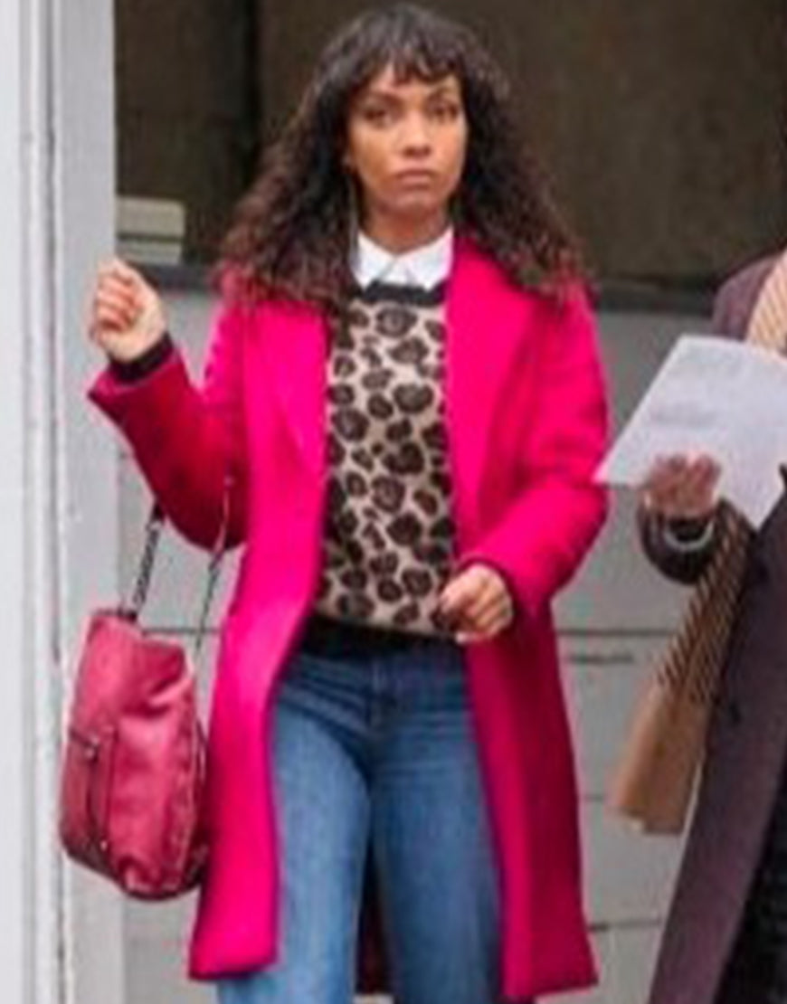 Crimetime Freefall 2024 Lyndie Greenwood Pink Coat