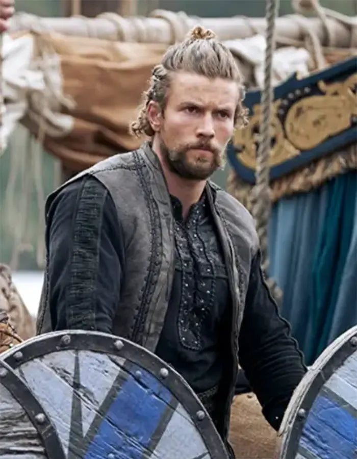 Harald Sigurdsson Vikings Valhalla Grey Suede Vest