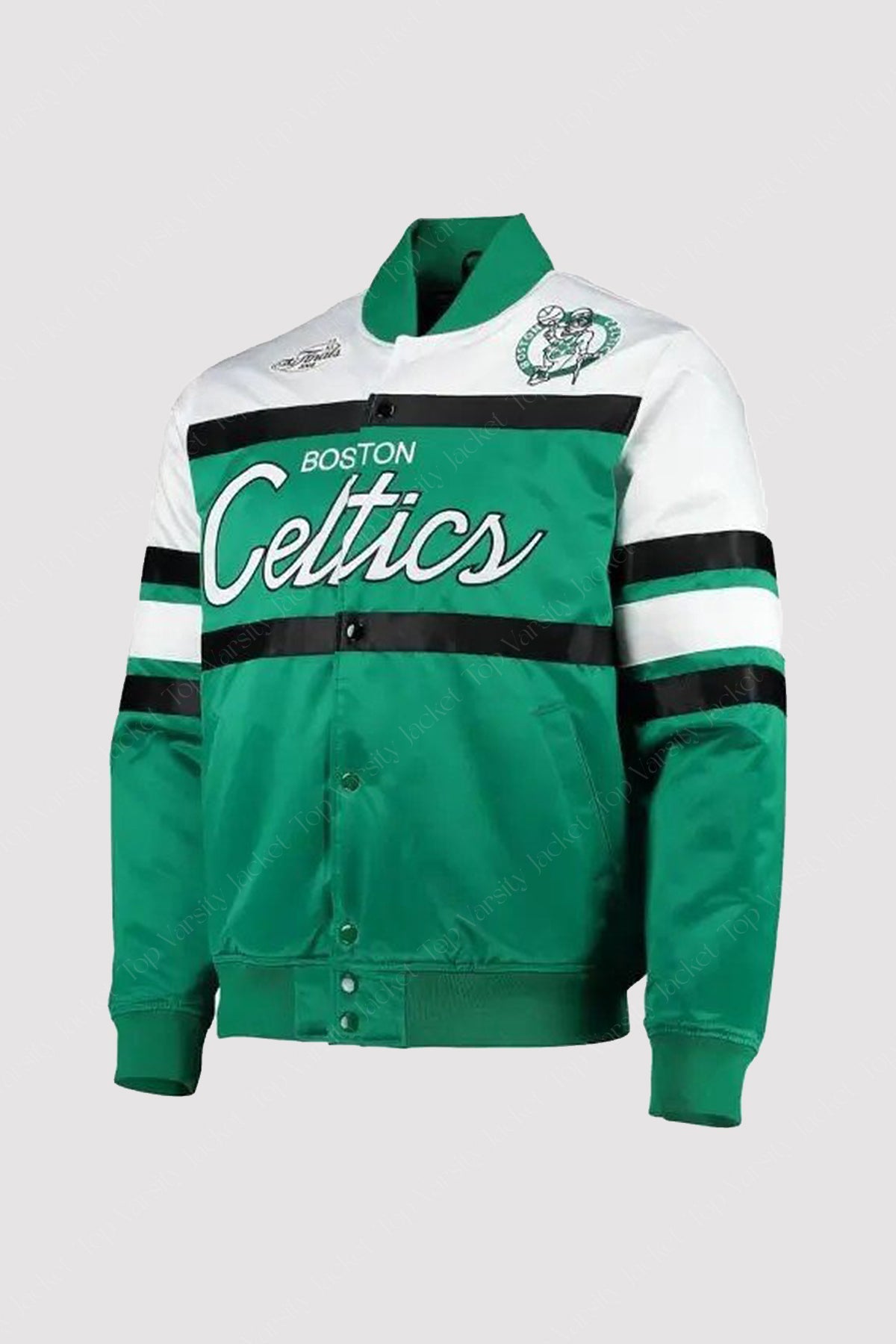 Hardwood Classics Boston Celtics Green White Varsity Jacket