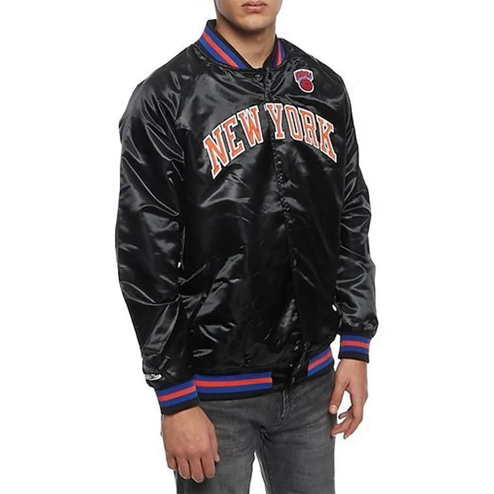 Hardwood Classics NY Knicks Satin Black Jacket