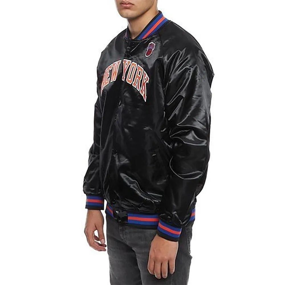 Hardwood Classics NY Knicks Satin Black Jacket