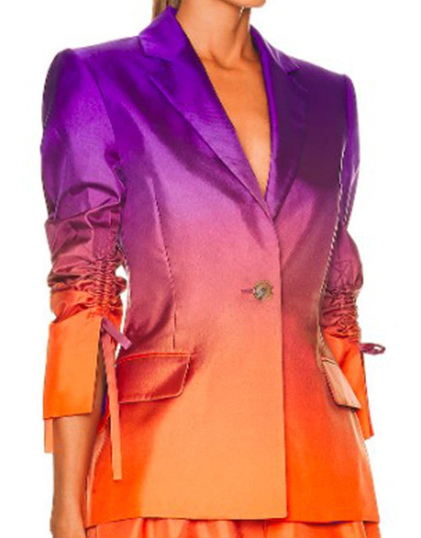 Harlem S03 Grace Byers Ruched Sleeve Ombre Blazer